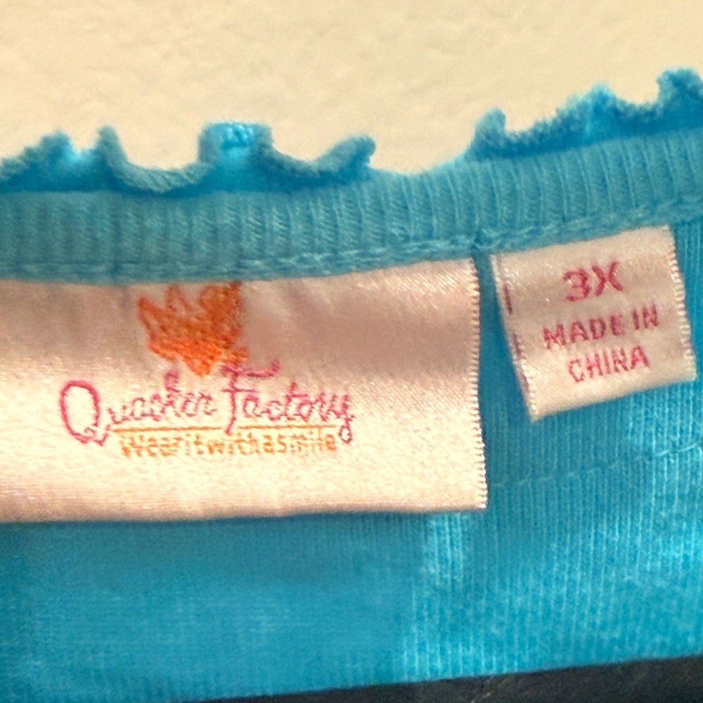 Quacker Factory Turquoise Tunic with Ruffle Trim - Picture 3 of 4